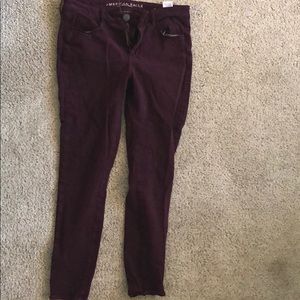 Maroon American Eagle super stretch jeans